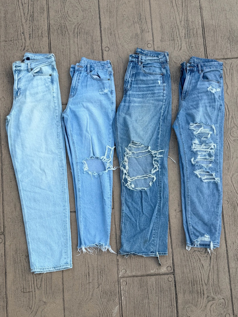 American Eagle Outfitters sz 6 jeans bundle lot distressed Mom Curvy Straight